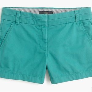 J.Crew 3” Chino Shorts Teal Green